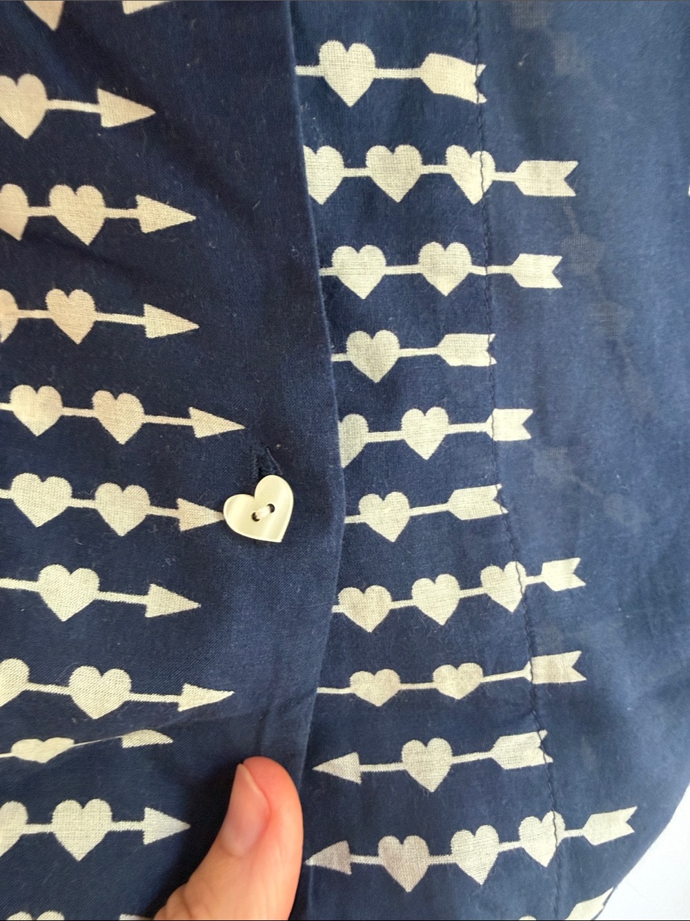 Alex Mill Navy and White Short-Sleeve Button-Down Shirt - Picture 2 of 5